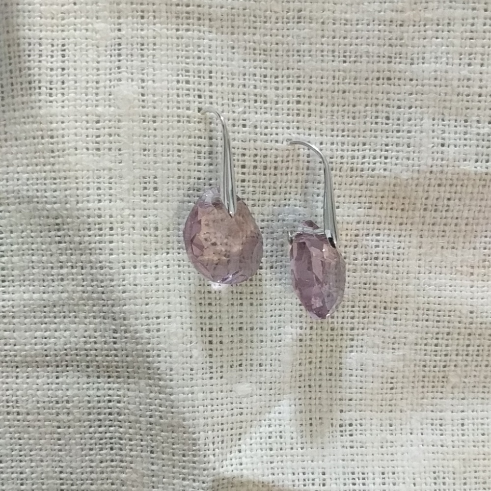 Sterling silver and amethyst drop earrings